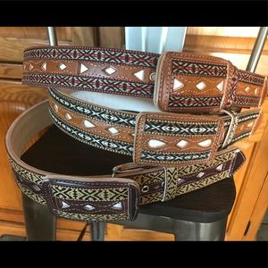 Western leather belt